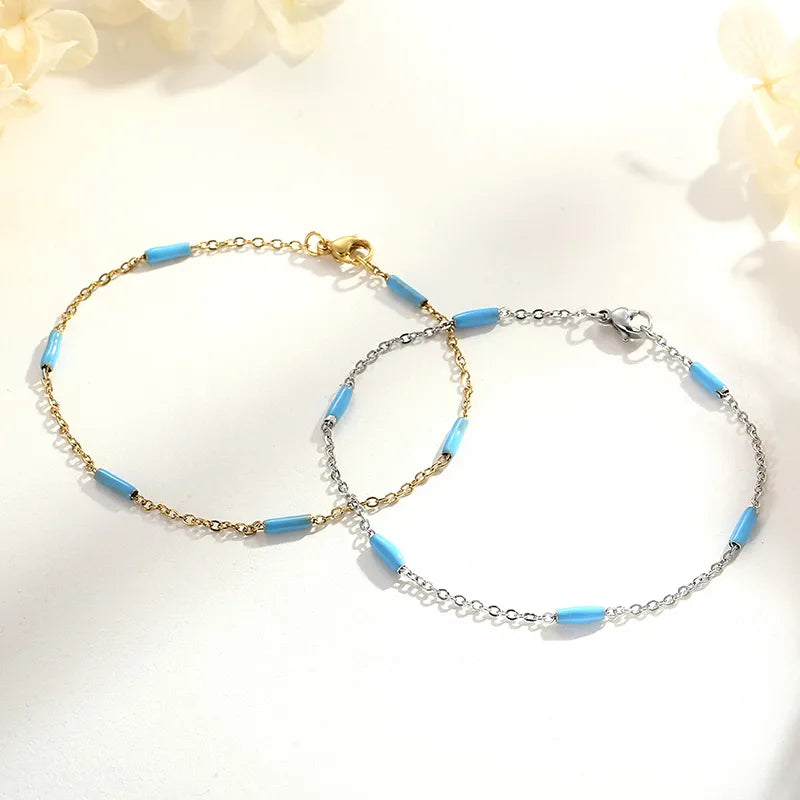Elegant Solid Color Titanium Steel 18K Gold Plated Bracelets In Bulk