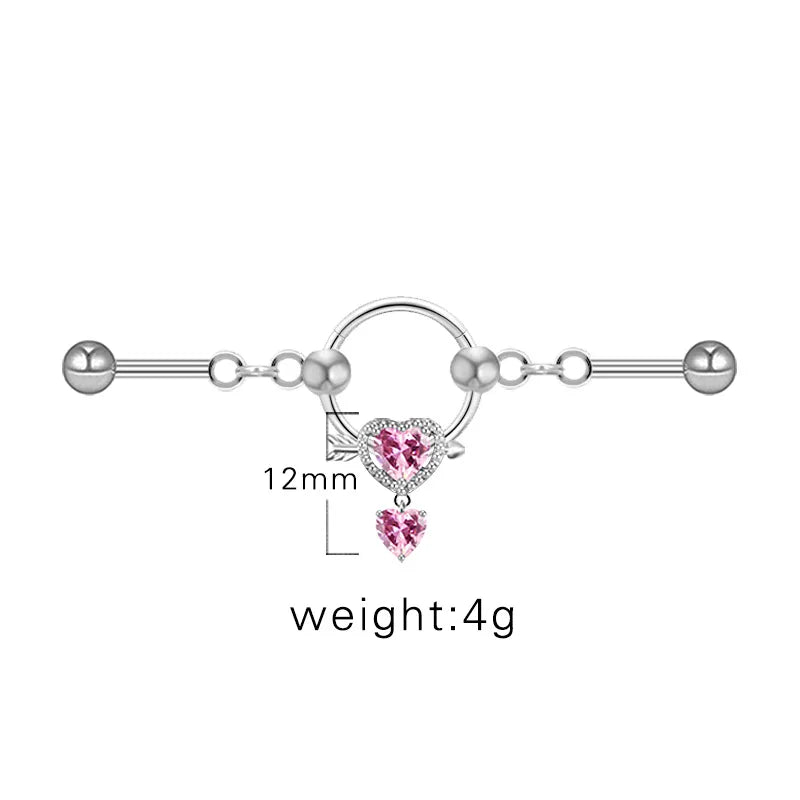 1 Piece Ear Cartilage Rings & Studs Sexy Sweet Heart Shape Wings Bow Knot 316L Stainless Steel  Alloy Copper Plating Inlay Acrylic Resin Rhinestones White Gold Plated Gold Plated
