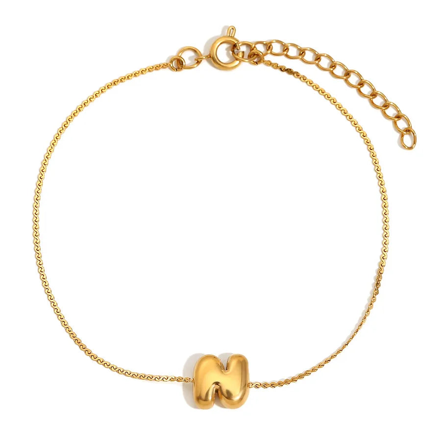 Simple Style Letter 304 Stainless Steel 18K Gold Plated  Bracelets In Bulk