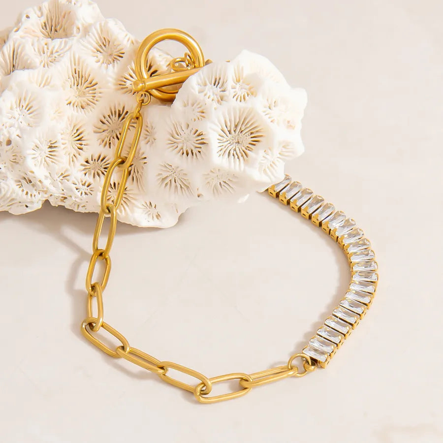 Simple Style Infinity 304 Stainless Steel 18K Gold Plated Bracelets In Bulk