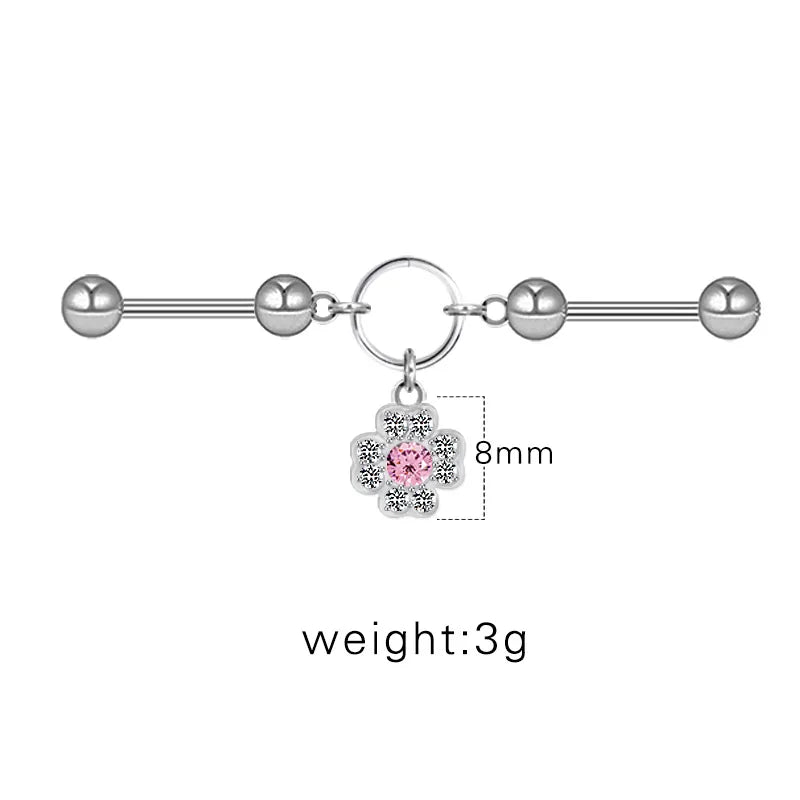 1 Piece Ear Cartilage Rings & Studs Sexy Sweet Heart Shape Wings Bow Knot 316L Stainless Steel  Alloy Copper Plating Inlay Acrylic Resin Rhinestones White Gold Plated Gold Plated