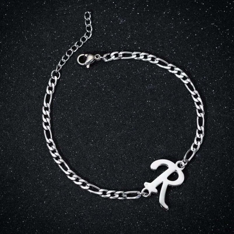 Fashion Letter 201 Stainless Steel 18K Gold Plated Bracelets In Bulk