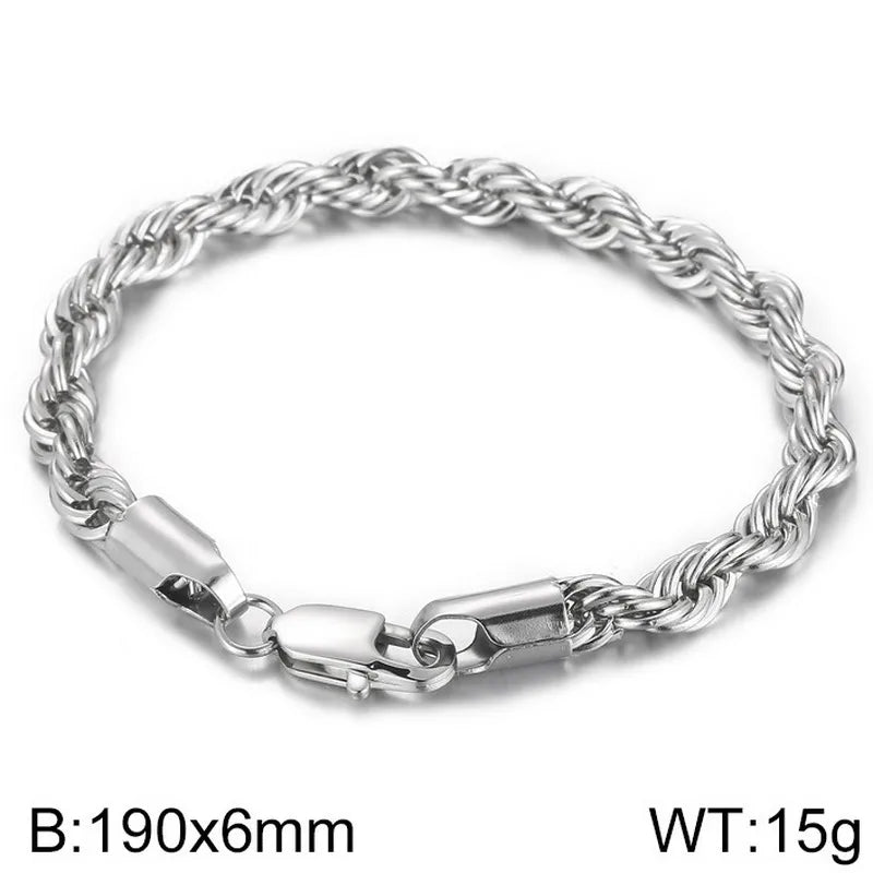 Simple Style Twist Stainless Steel 18K Gold Plated Bracelets In Bulk
