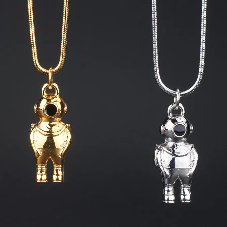Hip-Hop Solid Color 304 Stainless Steel Plating 18K Gold Plated Men's Pendant Necklace
