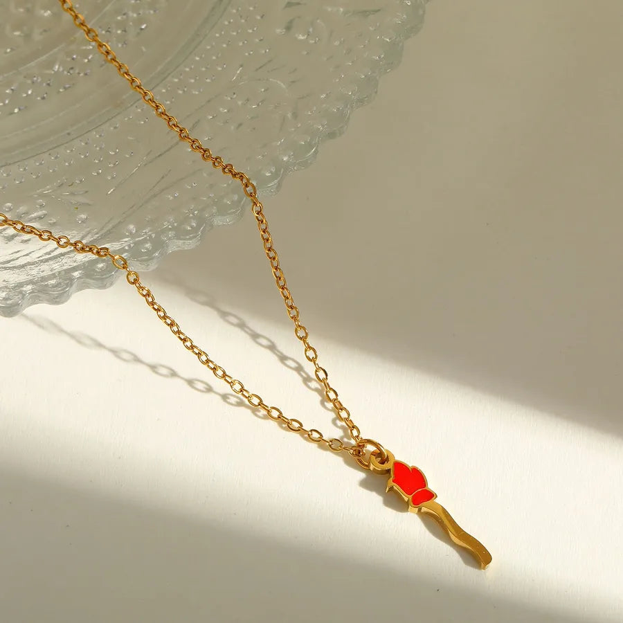 Wholesale Jewelry Hip-Hop Funny Halloween Pattern Pumpkin Skull 304 Stainless Steel 18K Gold Plated Long-Lasting Plated Enamel Plating cable chain Necklace