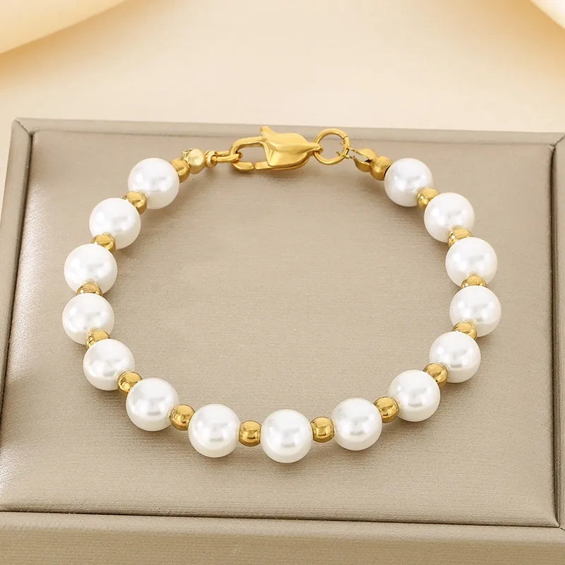 Vintage Style Geometric 304 Stainless Steel 18K Gold Plated Bracelets In Bulk