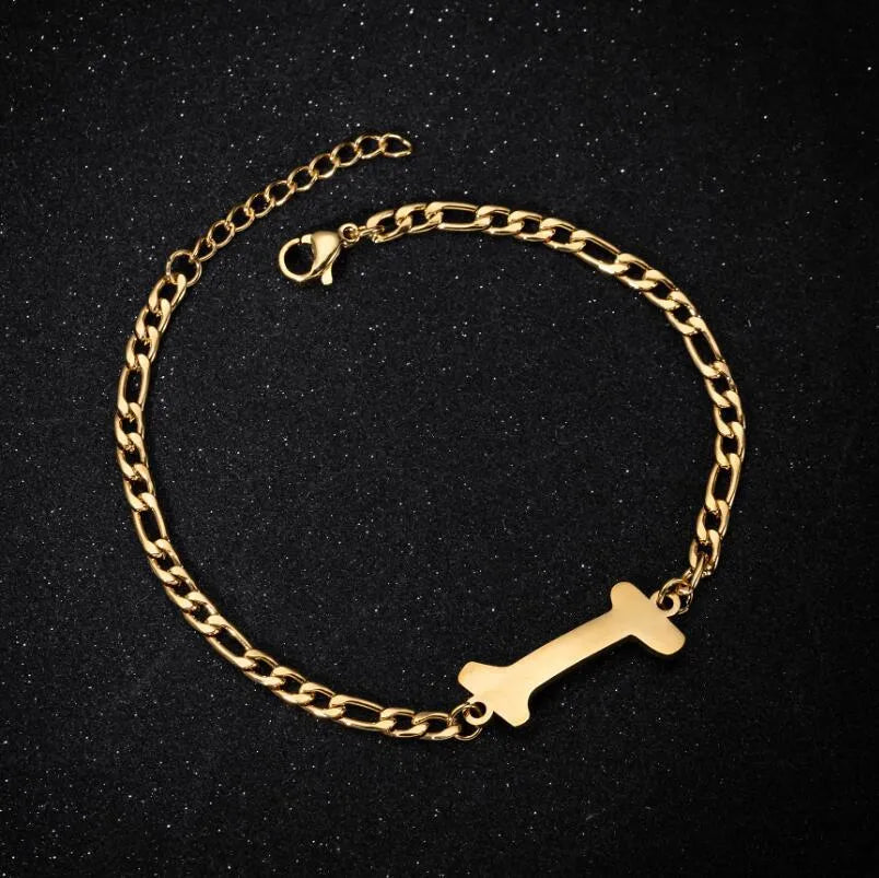 Fashion Letter 201 Stainless Steel 18K Gold Plated Bracelets In Bulk