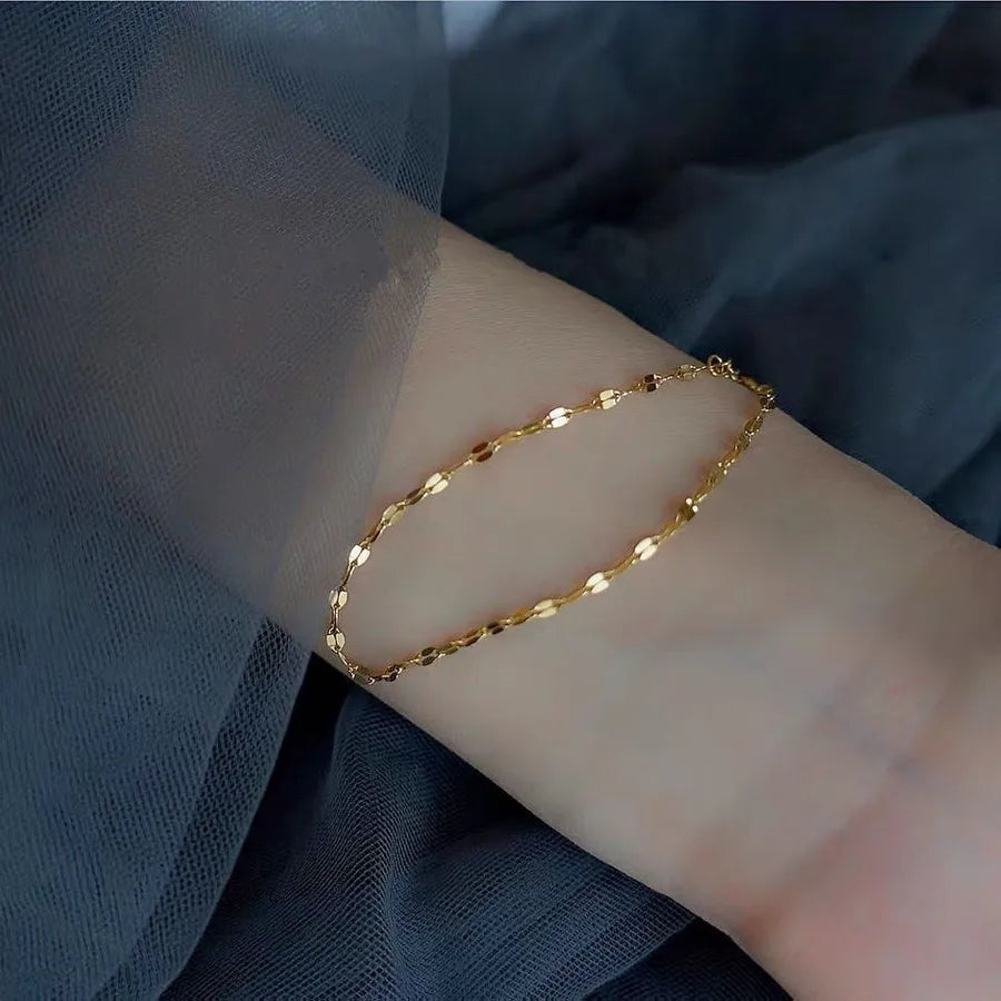 Geometric Titanium Steel 18K Gold Plated Bracelets In Bulk