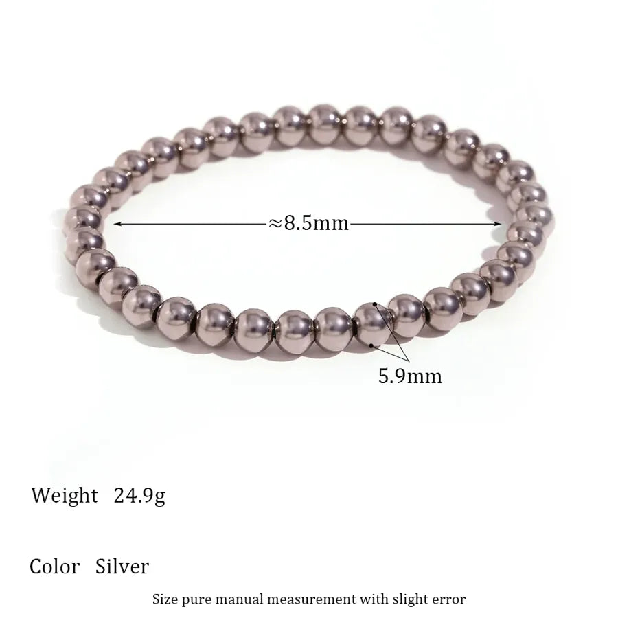 Fashion Round 304 Stainless Steel 18K Gold Plated Bracelets In Bulk