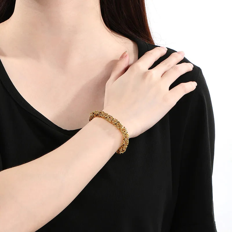 Simple Style Geometric 304 Stainless Steel 18K Gold Plated  Bracelets In Bulk