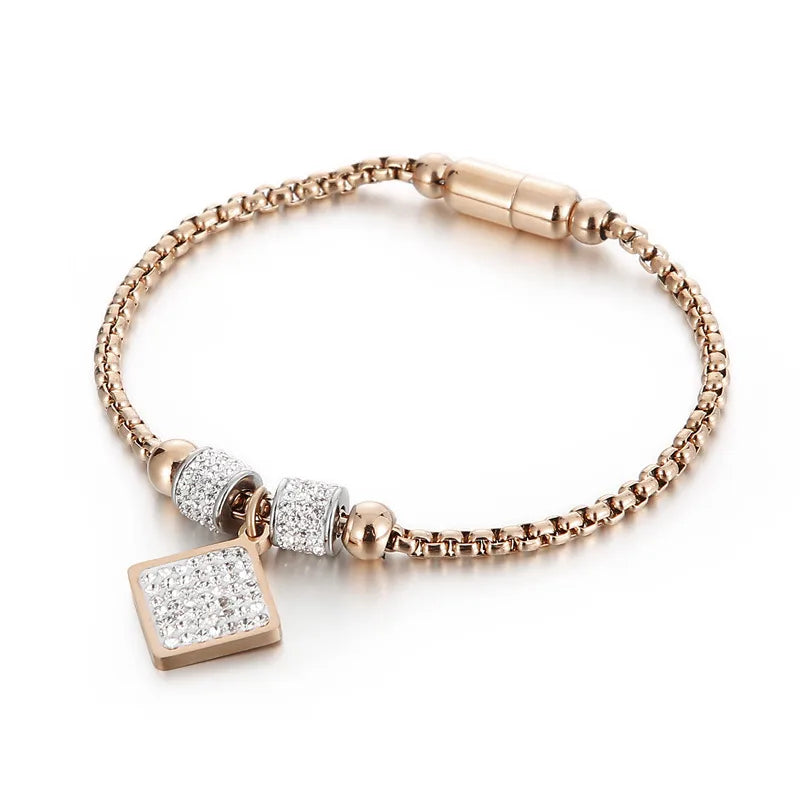 Fashion Geometric Titanium Steel 18K Gold Plated Bracelets In Bulk
