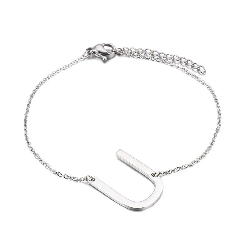 Simple Style Letter 304 Stainless Steel 18K Gold Plated Bracelets In Bulk