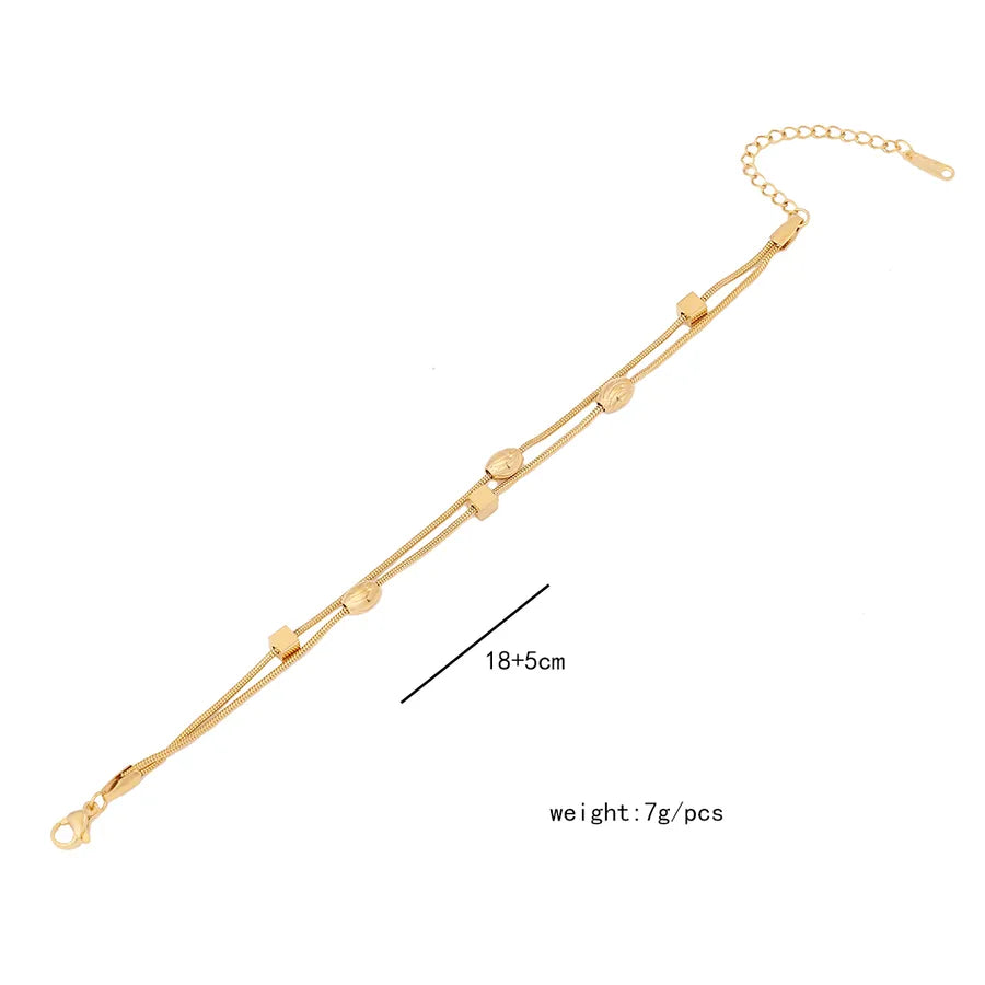 Simple Style Geometric Stainless Steel 18K Gold Plated Bracelets In Bulk