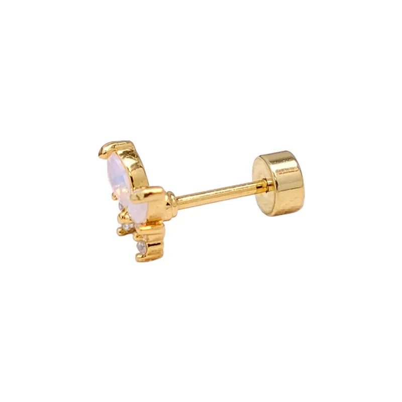 Bow Tie Stud Earrings for Women in Real Gold Plated with Titanium Steel Posts