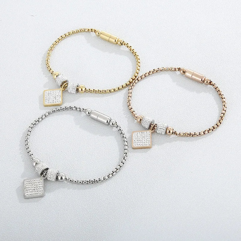 Fashion Geometric Titanium Steel 18K Gold Plated Bracelets In Bulk