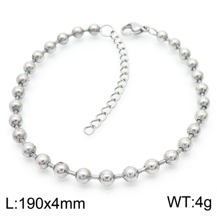 Simple Style Round Stainless Steel 18K Gold Plated Bracelets In Bulk