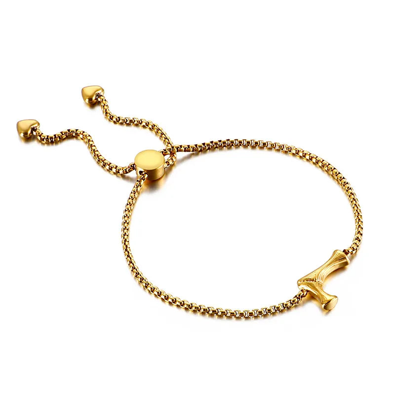 Letter Titanium Steel 18K Gold Plated Bracelets In Bulk