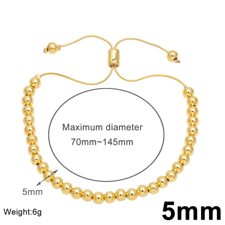 simple style solid color copper plating 18k gold plated bracelets