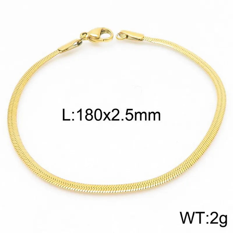Hip-Hop Geometric 304 Stainless Steel 18K Gold Plated Bracelets In Bulk