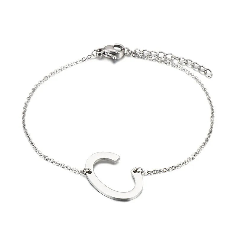 Simple Style Letter 304 Stainless Steel 18K Gold Plated Bracelets In Bulk