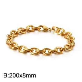 Fashion Geometric Stainless Steel 18K Gold Plated Bracelets In Bulk