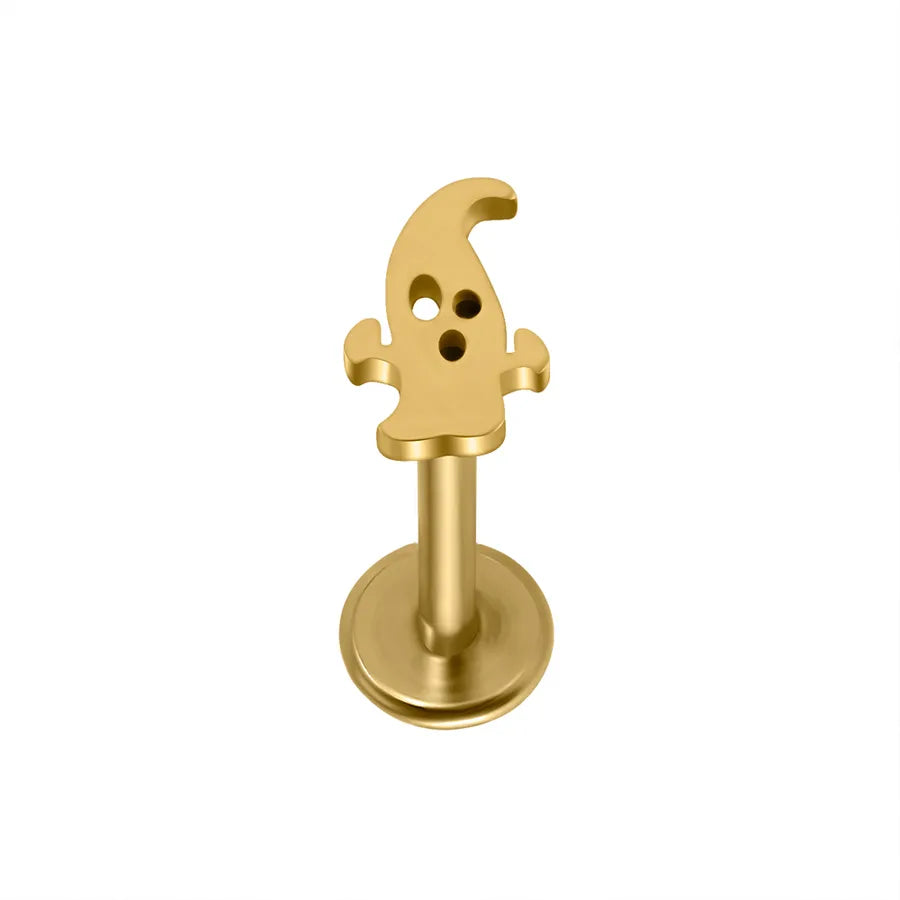1 Piece Lip Rings Hip-Hop Hawaiian Rock Cat Skull 304 Stainless Steel Polishing Plating 18K Gold Plated Lip Rings Ear Cartilage Rings & Studs Nose Rings & Studs