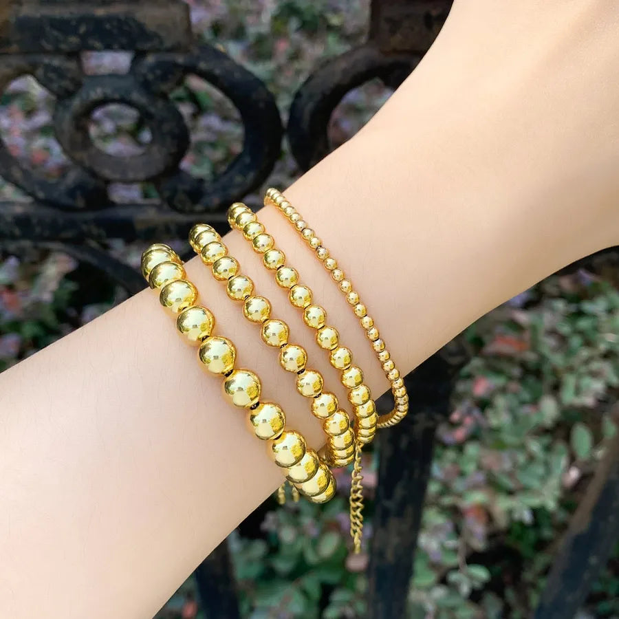 fashion round copper 18k gold plated bracelets in bulk