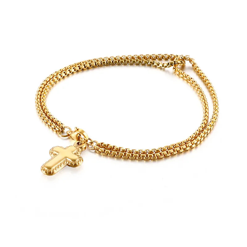 Fashion Letter Titanium Steel 18K Gold Plated Bracelets In Bulk