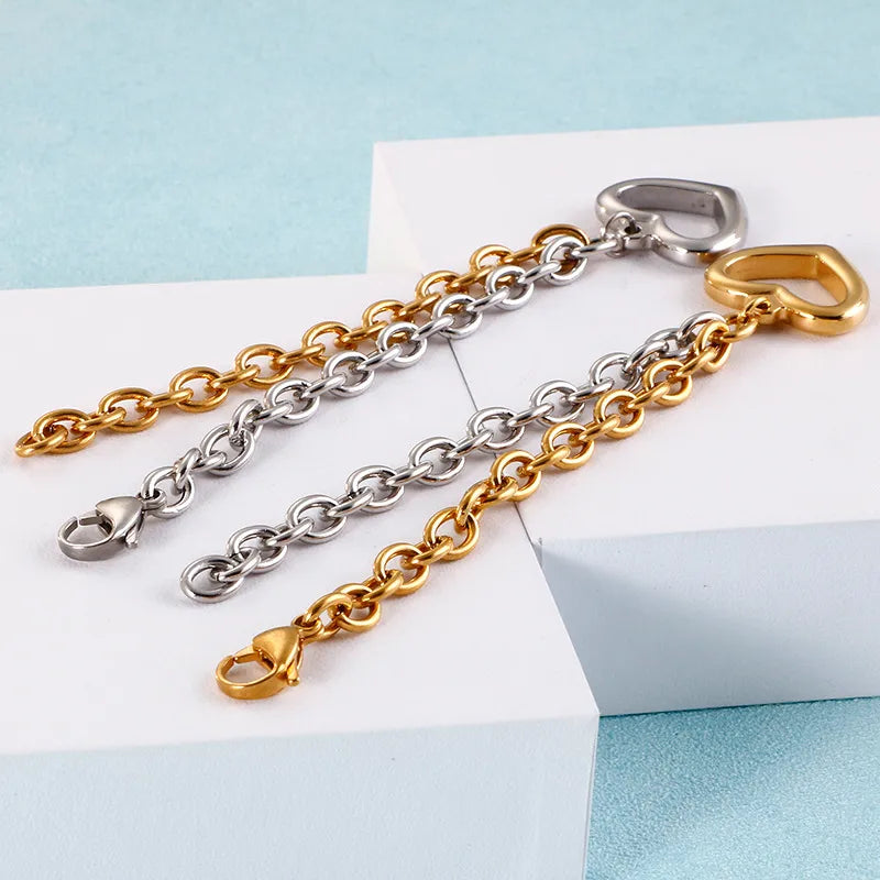 Heart Titanium Steel 18K Gold Plated Bracelets In Bulk