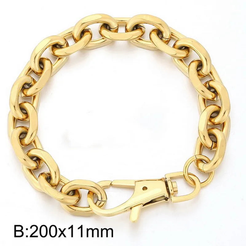 Simple Style Solid Color Titanium Steel 18K Gold Plated Bracelets In Bulk