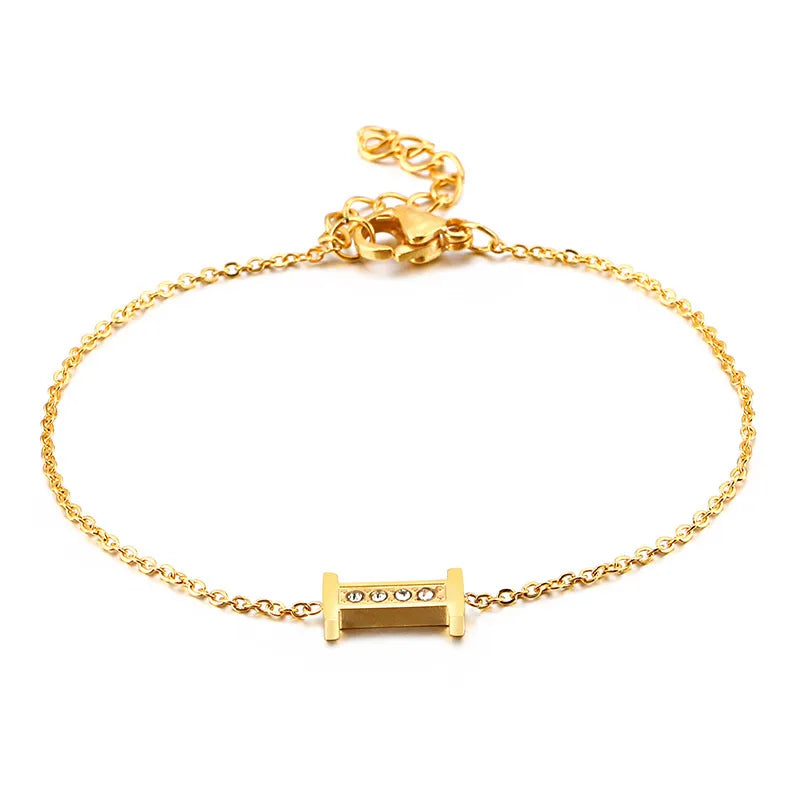 Fashion Letter Titanium Steel 18K Gold Plated Bracelets In Bulk