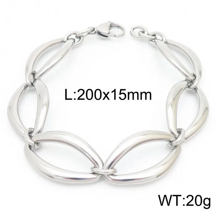 Rock Geometric Titanium Steel 18K Gold Plated Bracelets In Bulk