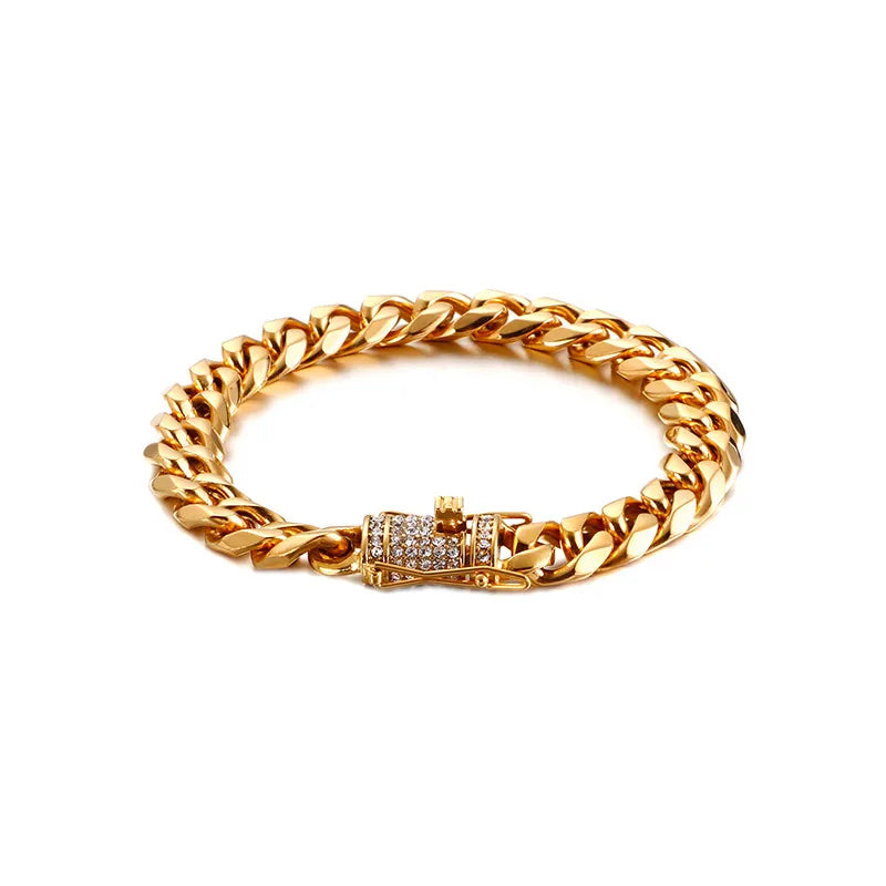 Fashion Geometric Titanium Steel 18K Gold Plated Bracelets In Bulk