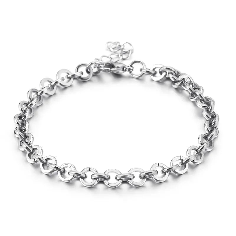 Korean Style Geometric Titanium Steel 18K Gold Plated Bracelets In Bulk