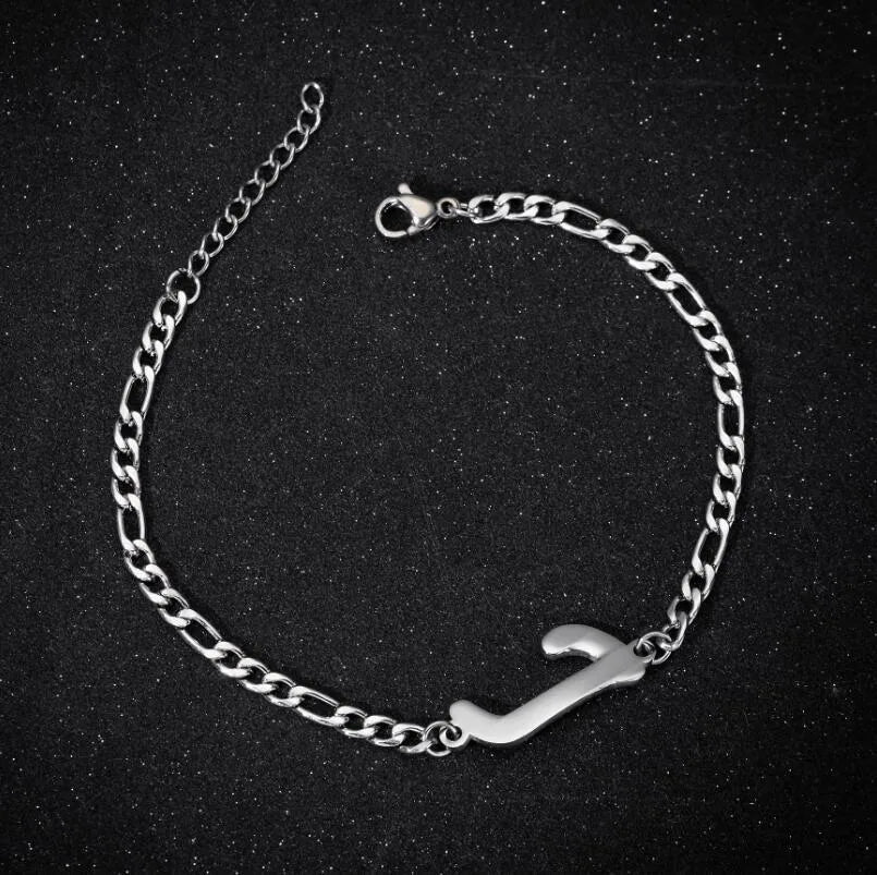 Fashion Letter 201 Stainless Steel 18K Gold Plated Bracelets In Bulk