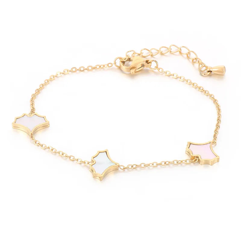 Basic Ginkgo Leaf Stainless Steel 18K Gold Plated Bracelets In Bulk