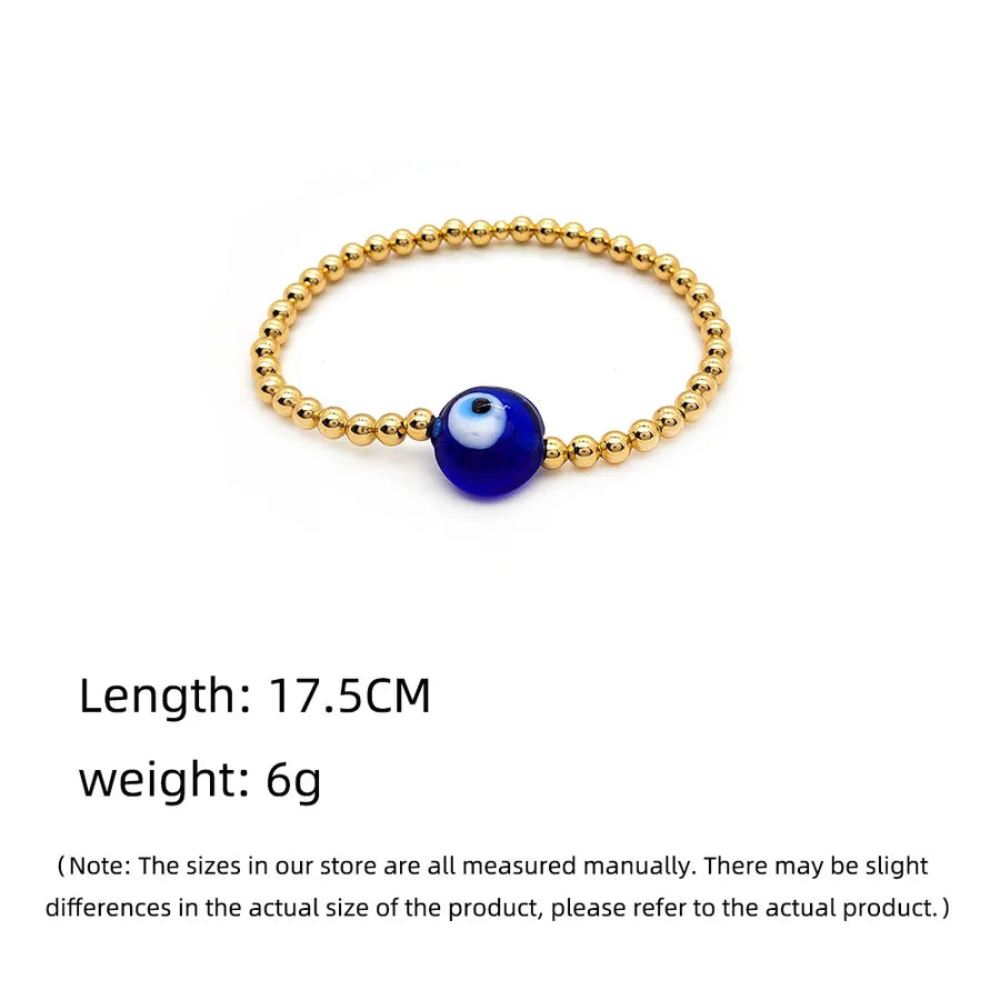 retro devil's eye glass copper plating 18k gold plated bracelets