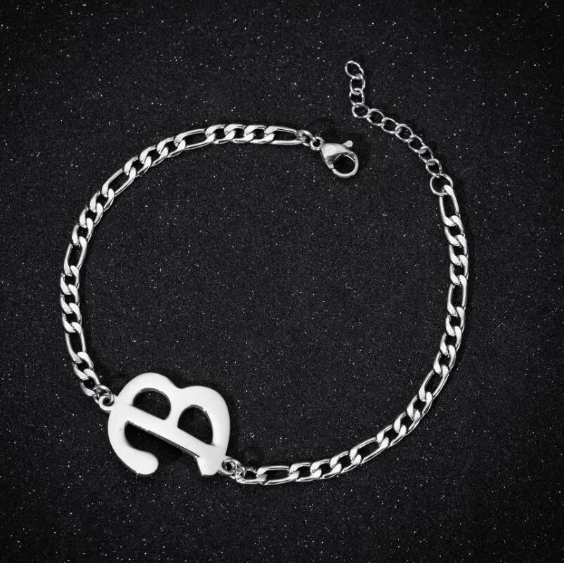 Fashion Letter 201 Stainless Steel 18K Gold Plated Bracelets In Bulk