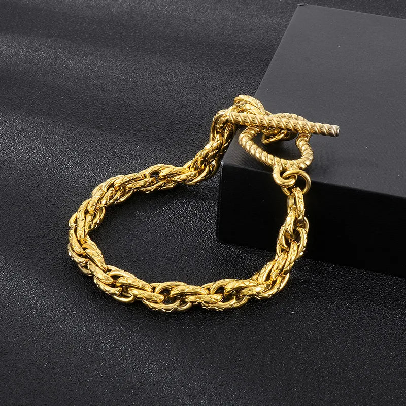 Simple Style Heart Shape Stainless Steel 18K Gold Plated Bracelets In Bulk