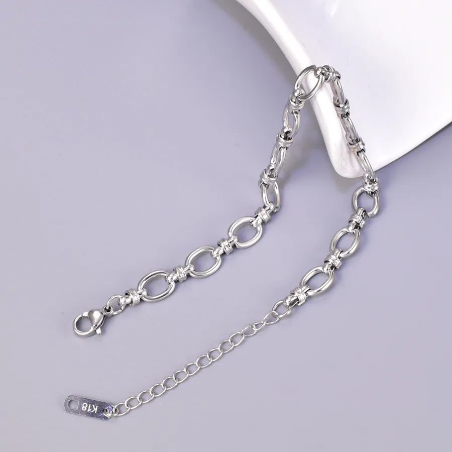 Elegant Simple Style Geometric 304 Stainless Steel 18K Gold Plated  Bracelets In Bulk