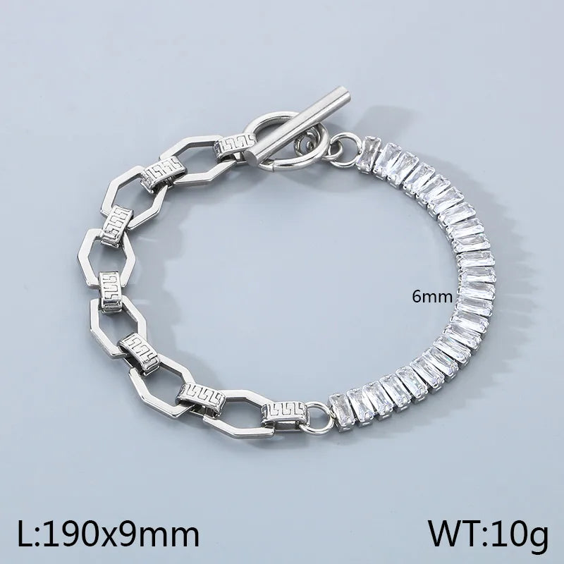 Simple Style Solid Color 304 Stainless Steel 18K Gold Plated Bracelets In Bulk
