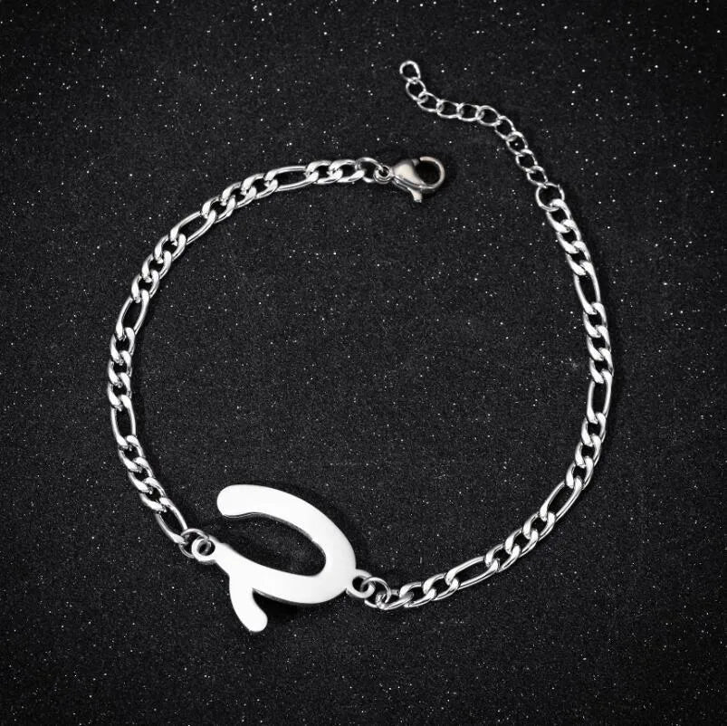 Fashion Letter 201 Stainless Steel 18K Gold Plated Bracelets In Bulk