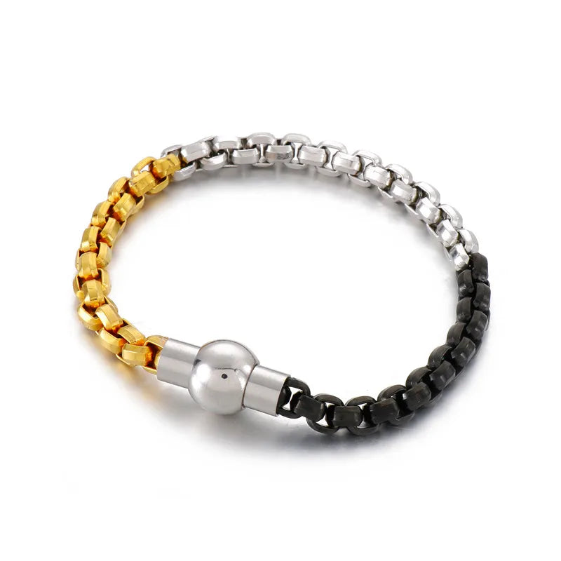 Fashion Geometric Titanium Steel 18K Gold Plated Bracelets In Bulk