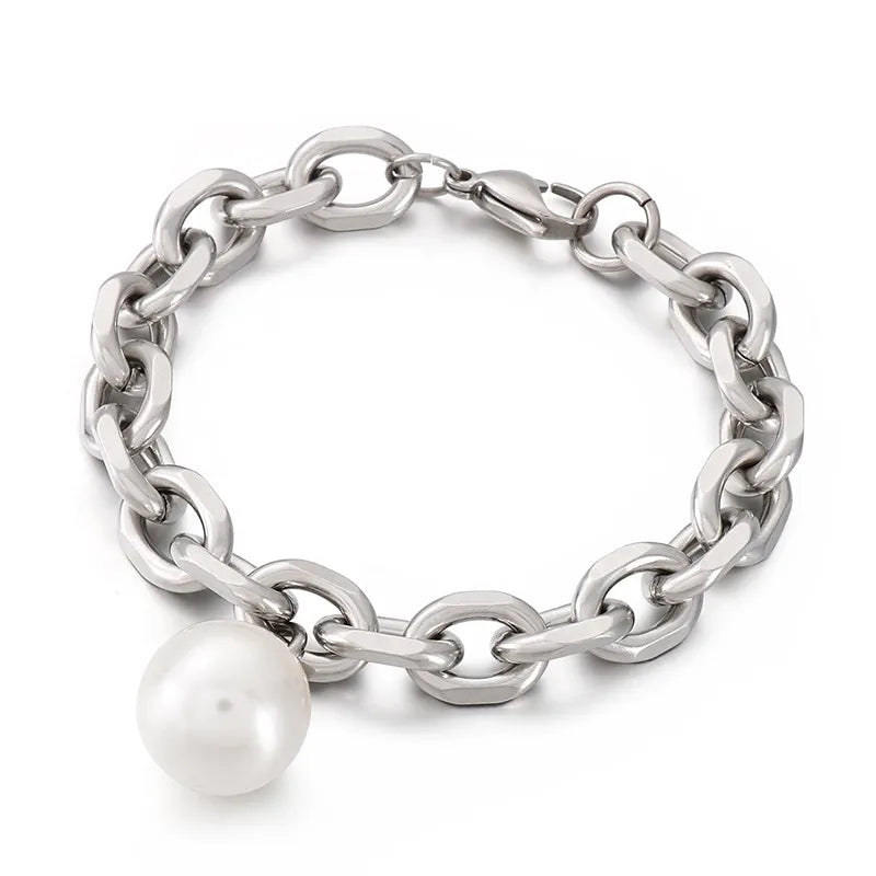 Fashion Geometric Stainless Steel 18K Gold Plated Bracelets In Bulk