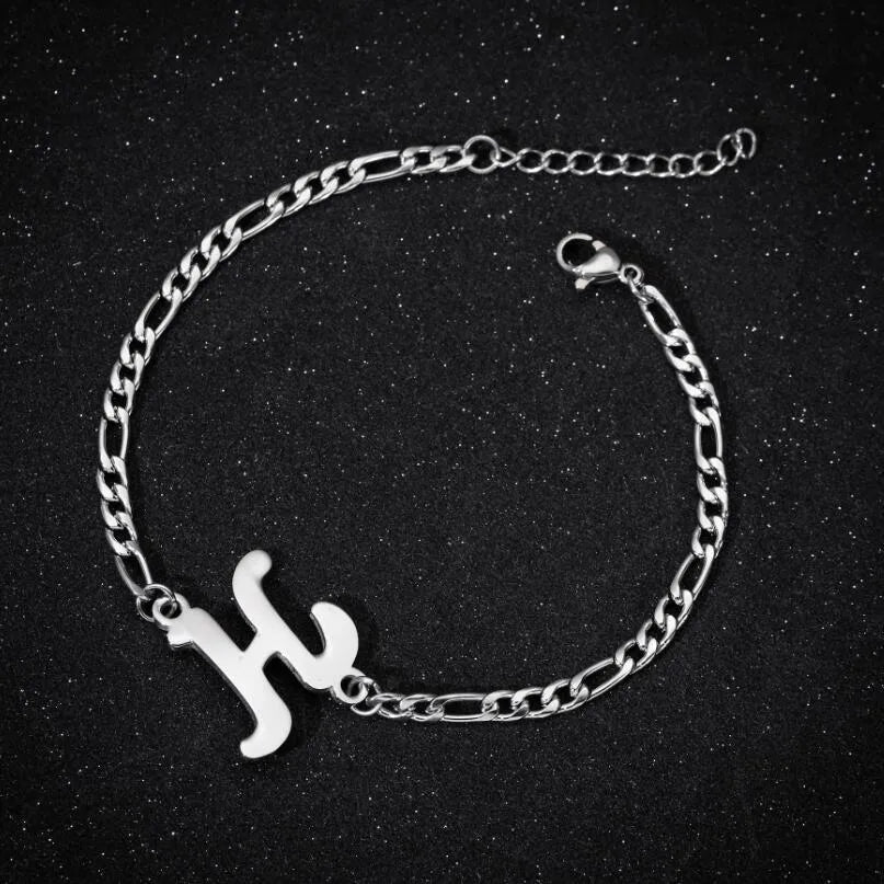 Fashion Letter 201 Stainless Steel 18K Gold Plated Bracelets In Bulk