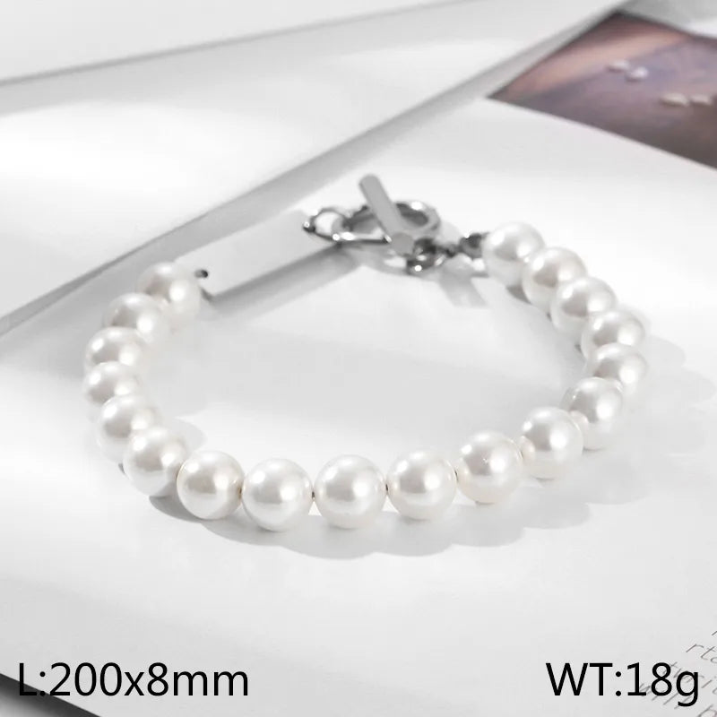 Elegant Simple Style Solid Color Stainless Steel 18K Gold Plated Bracelets In Bulk
