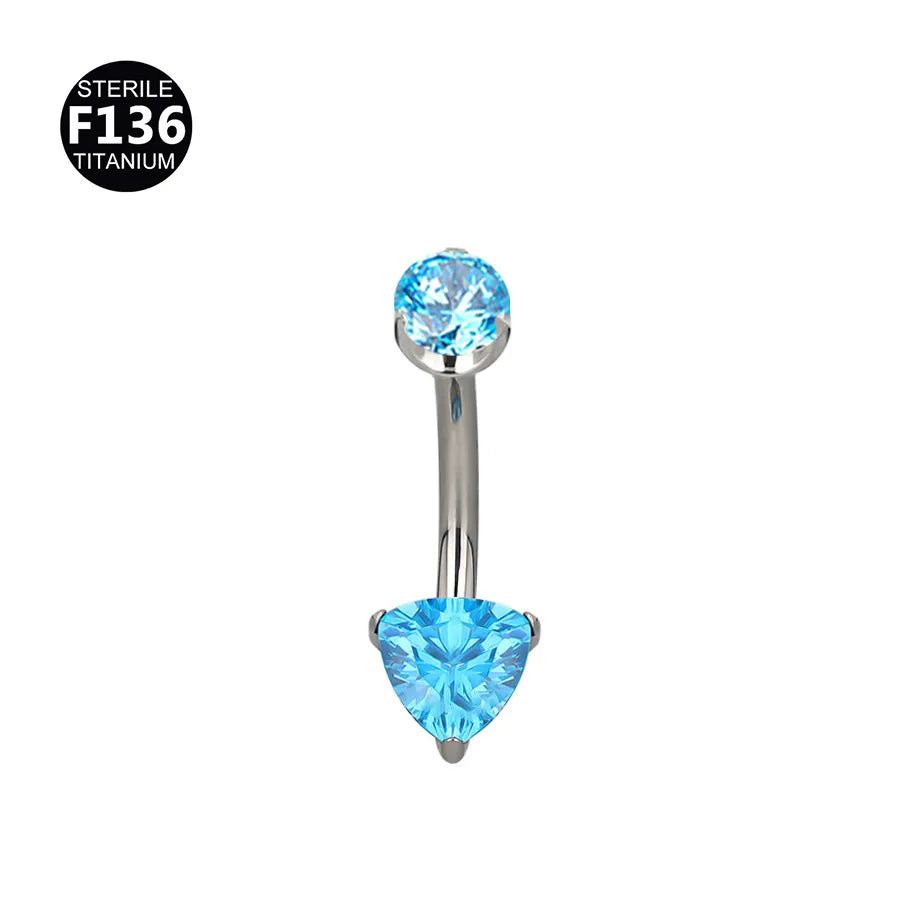 Gold Titanium Navel Piercing Belly Button Ring Screw Innel Thread Design Eye Shape Fashionable Body Jewelry For Men And Women