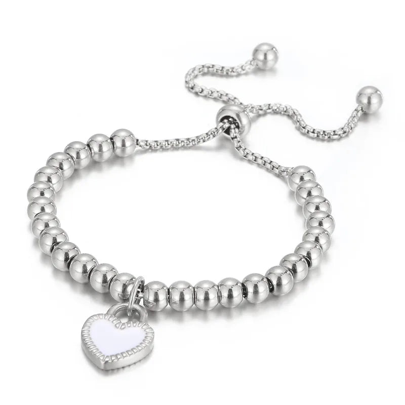 Sweet Heart Shape Titanium Steel 18K Gold Plated Bracelets In Bulk