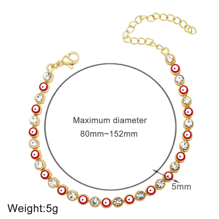 fashion devil's eye copper 18k gold plated bracelets in bulk