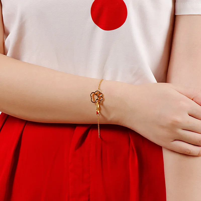 Fashion Heart Titanium Steel 18K Gold Plated Bracelets In Bulk